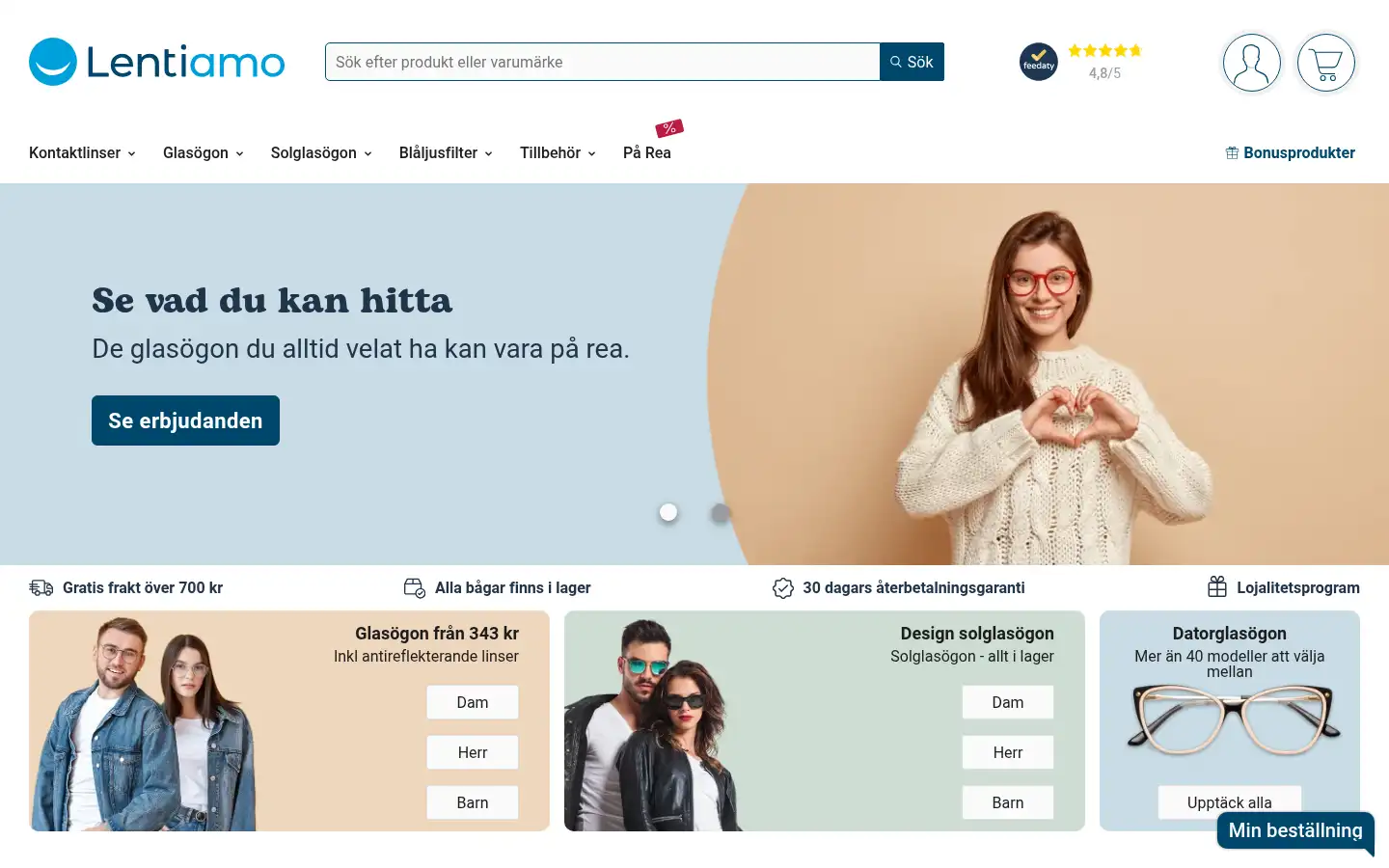 Screenshot of lentiamo.se