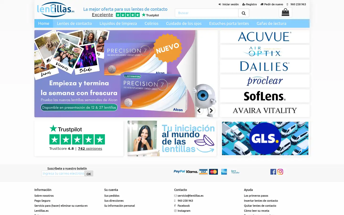 Screenshot of lentillas.es