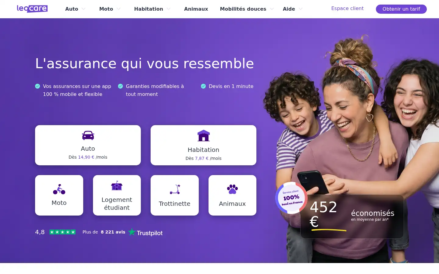Screenshot of leocare.eu