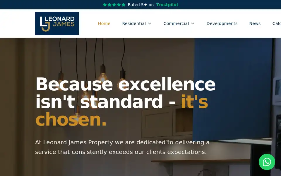 Screenshot of leonardjamesproperty.co.uk