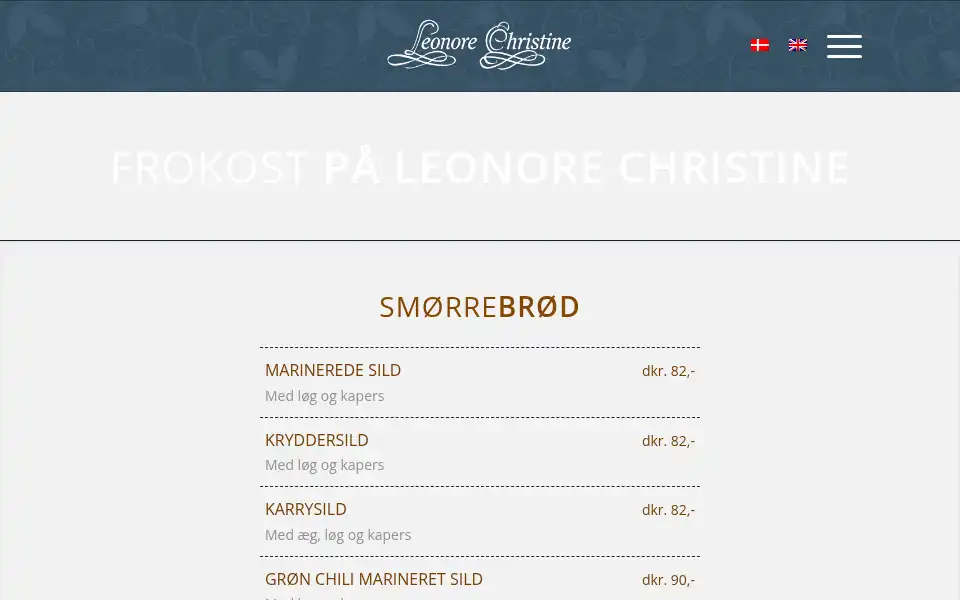 Screenshot of leonore-christine.dk