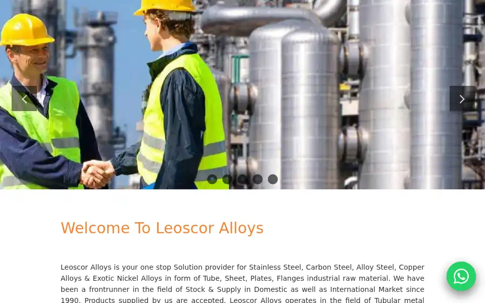 Screenshot of leoscoralloys.com