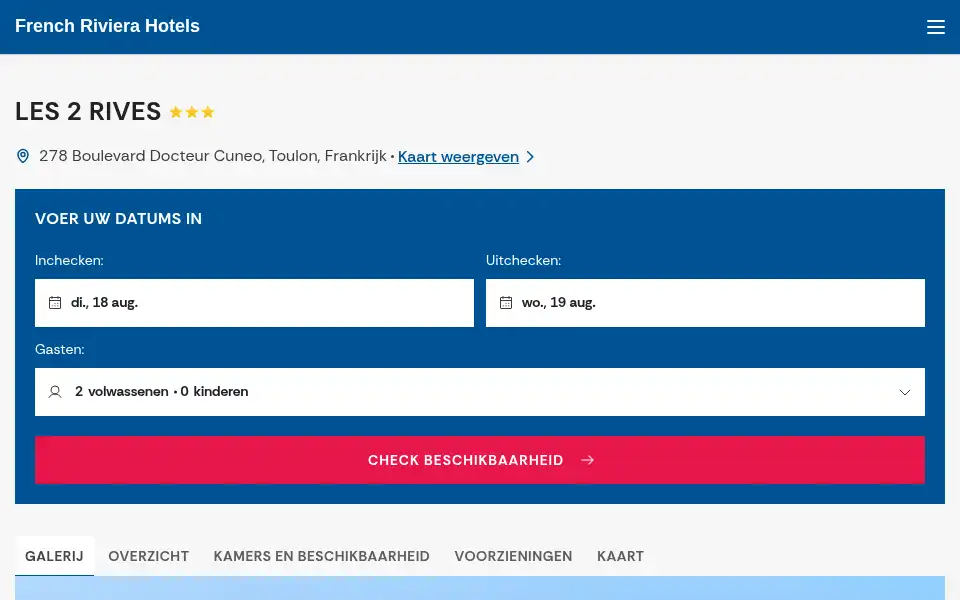 Screenshot of les-2-rives.cotedazur-hotels.com