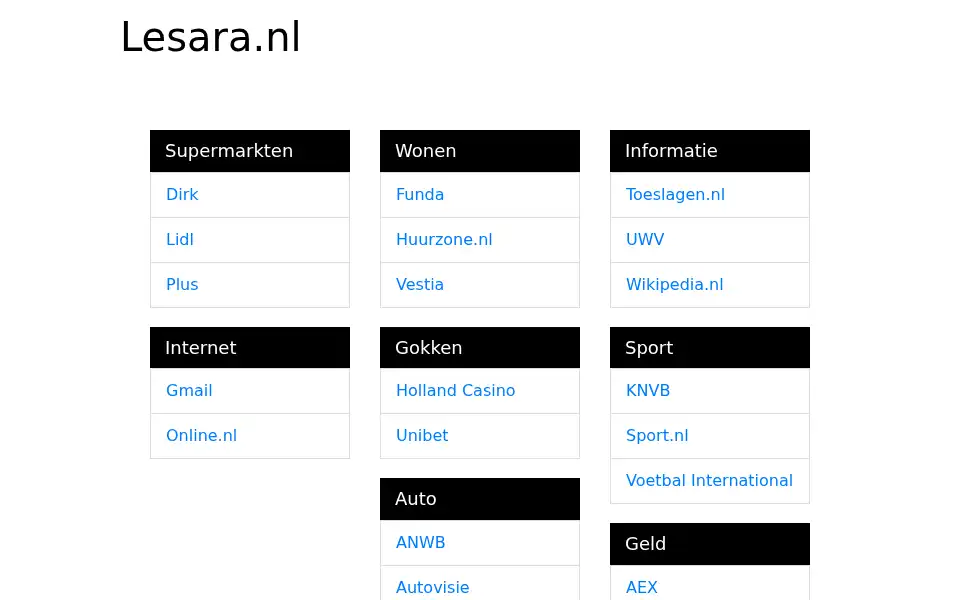 Screenshot of lesara.nl