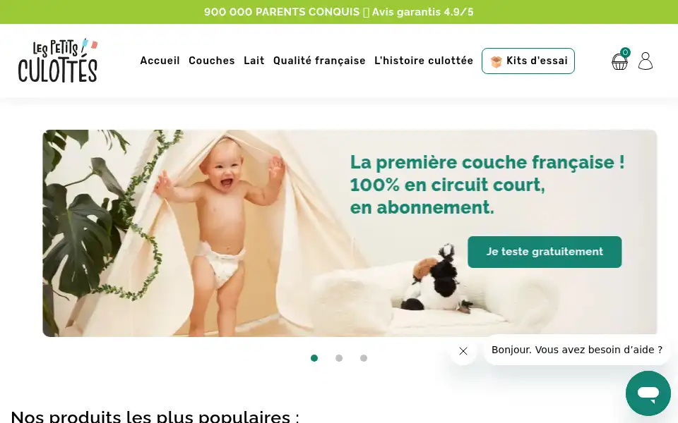 Screenshot of lespetitsculottes.com