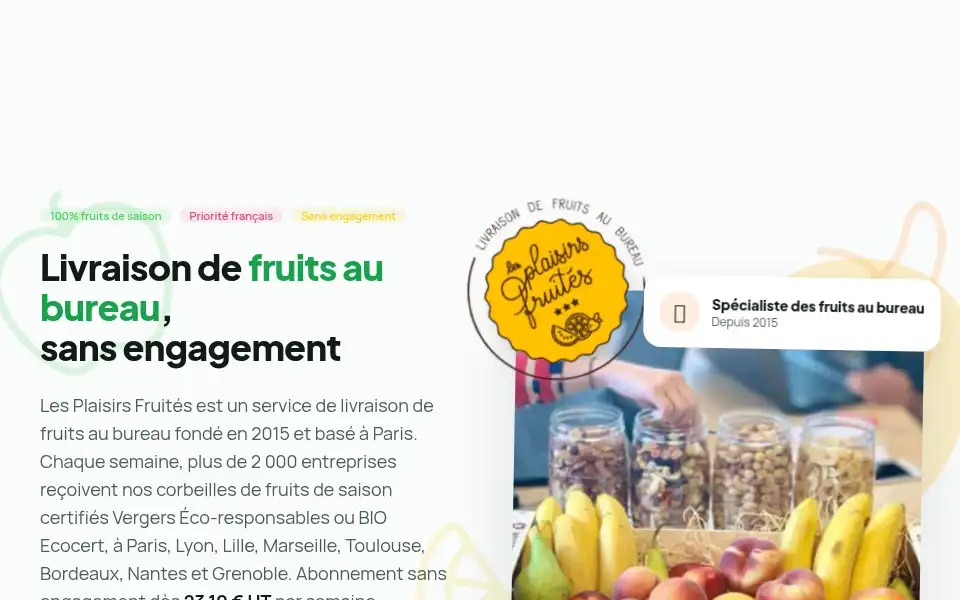 Screenshot of lesplaisirsfruites.com