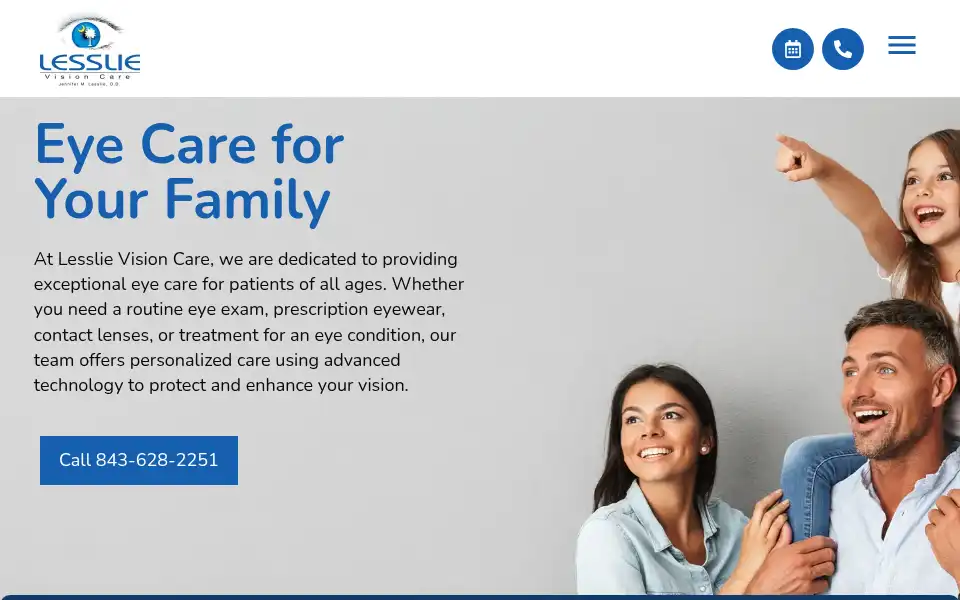 Screenshot of lesslievisioncare.com