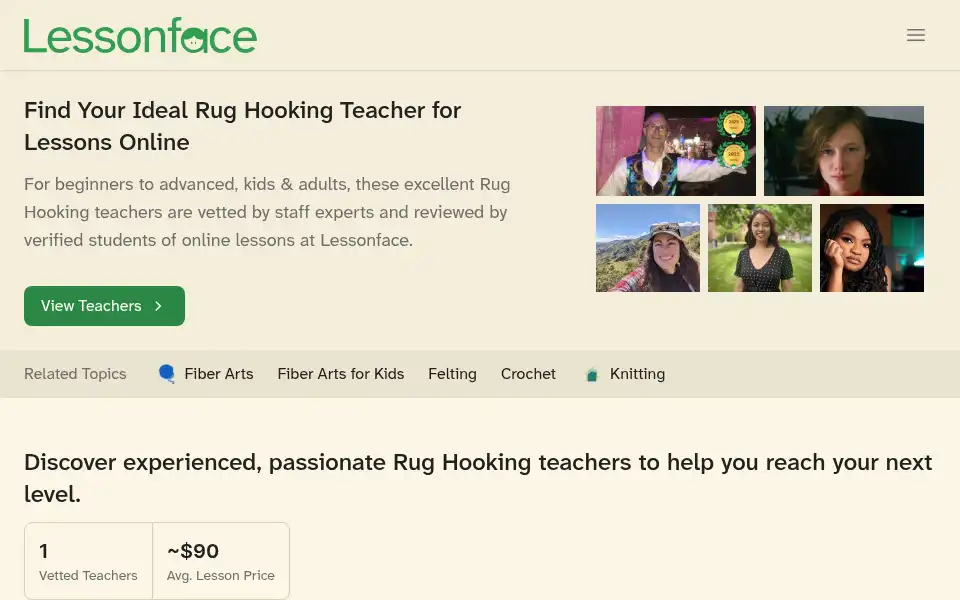 Screenshot of lessonface.com