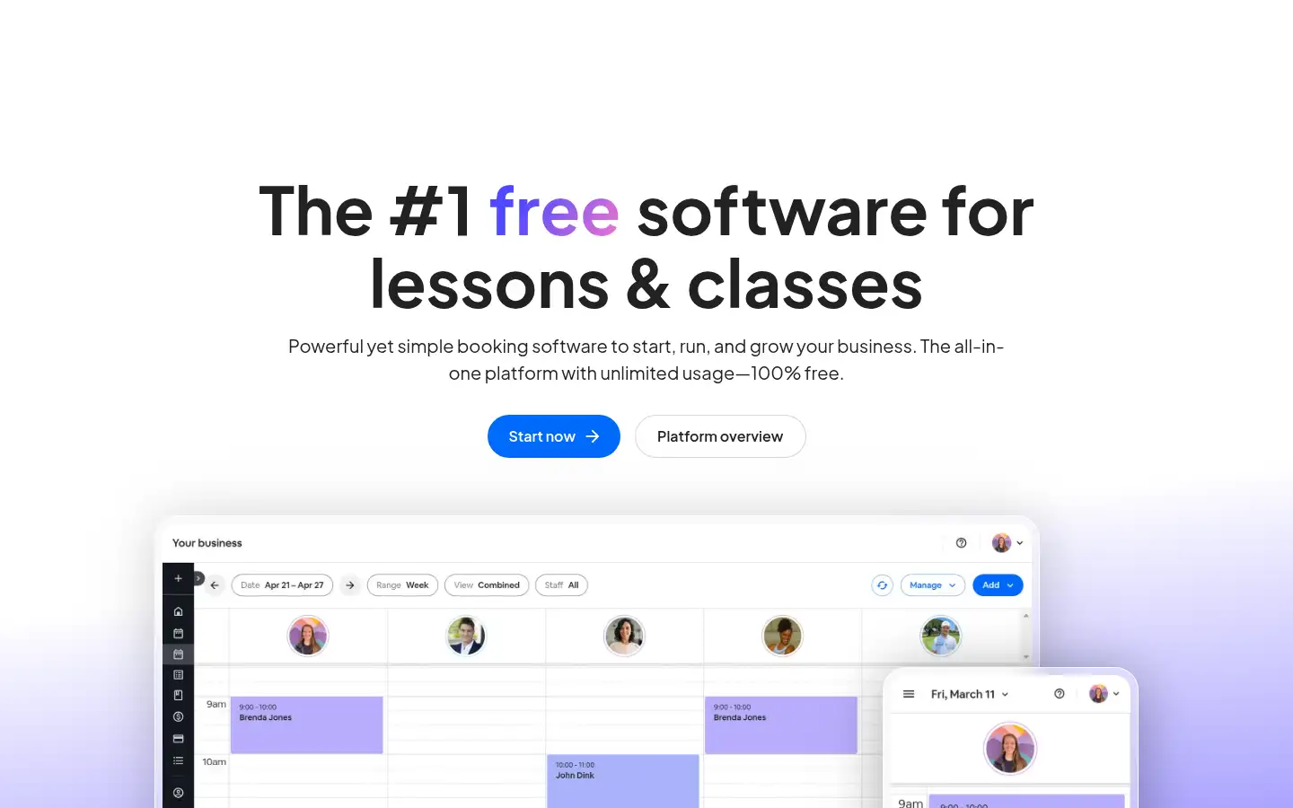 Screenshot of lessons.com