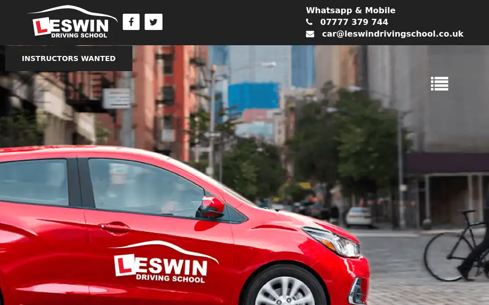Screenshot of leswindrivingschool.co.uk
