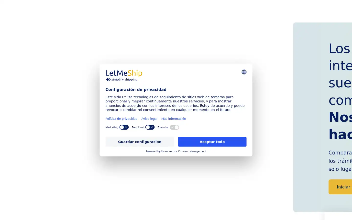 Screenshot of letmeship.es