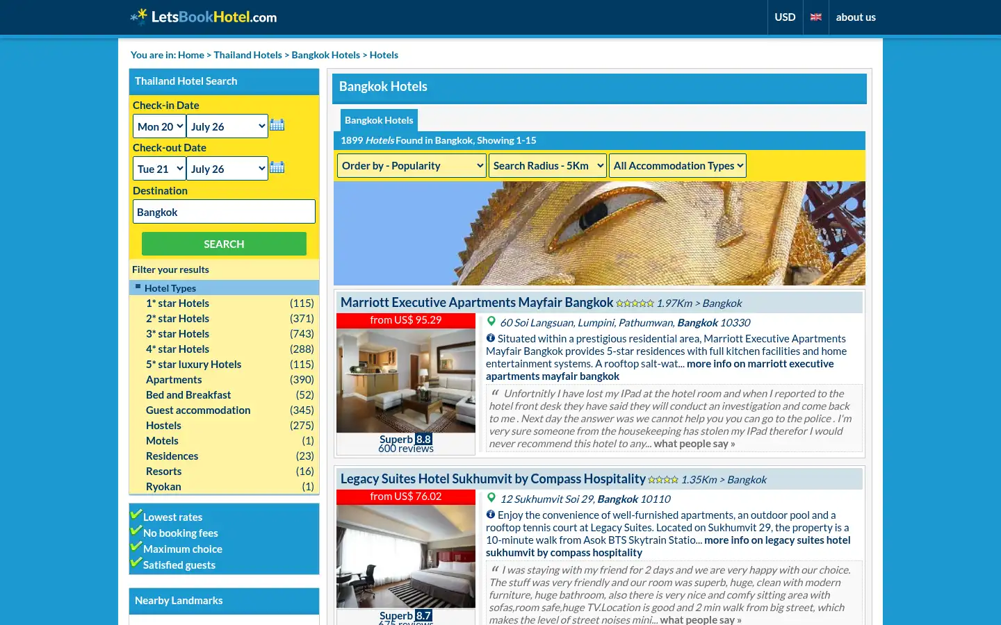 Screenshot of letsbookhotel.com