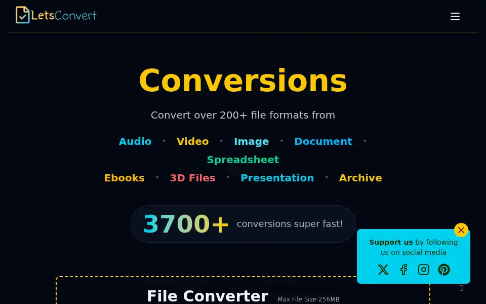 Screenshot of letsconvert.io