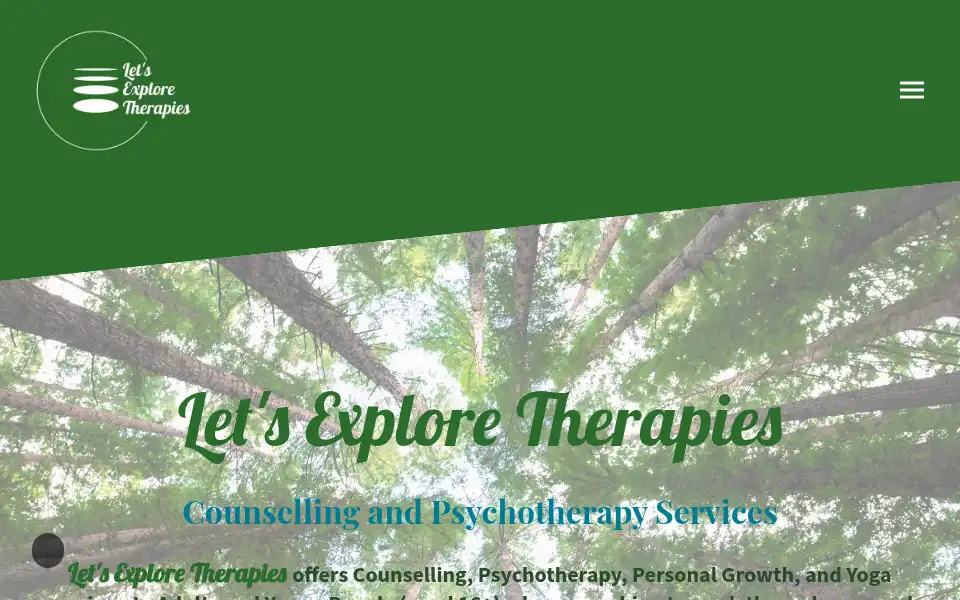 Screenshot of letsexploretherapies.co.uk