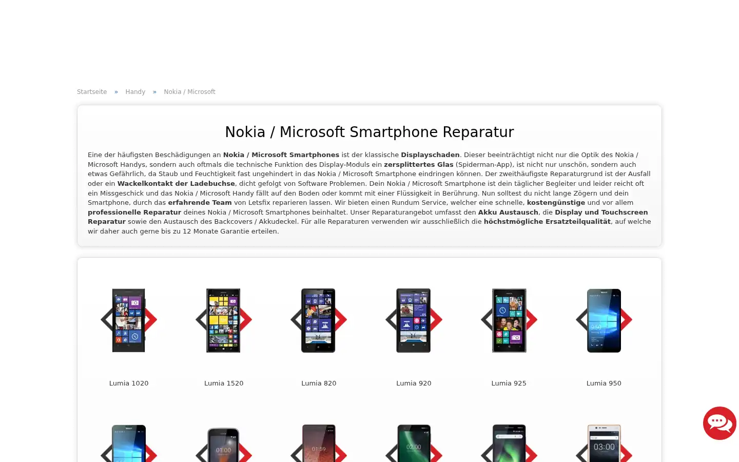 Screenshot of letsfix.de