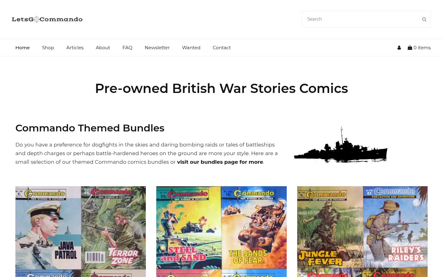Screenshot of letsgocommando.co.uk
