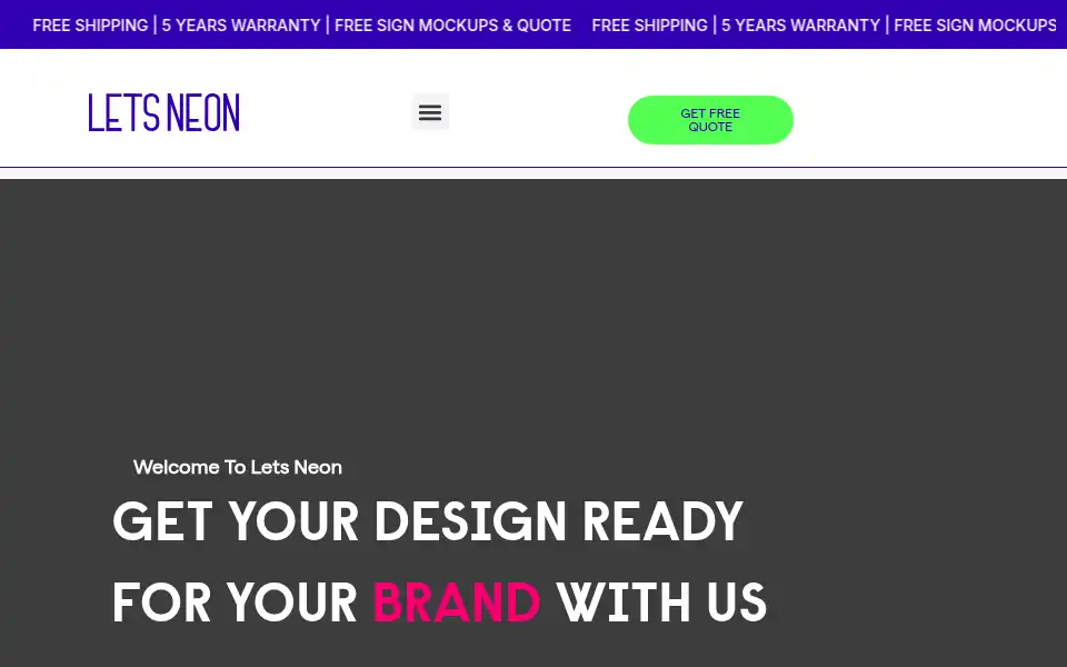 Screenshot of letsneon.com