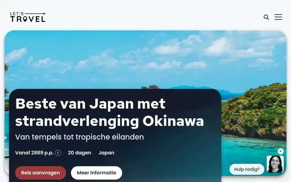 Screenshot of letstravel.nl