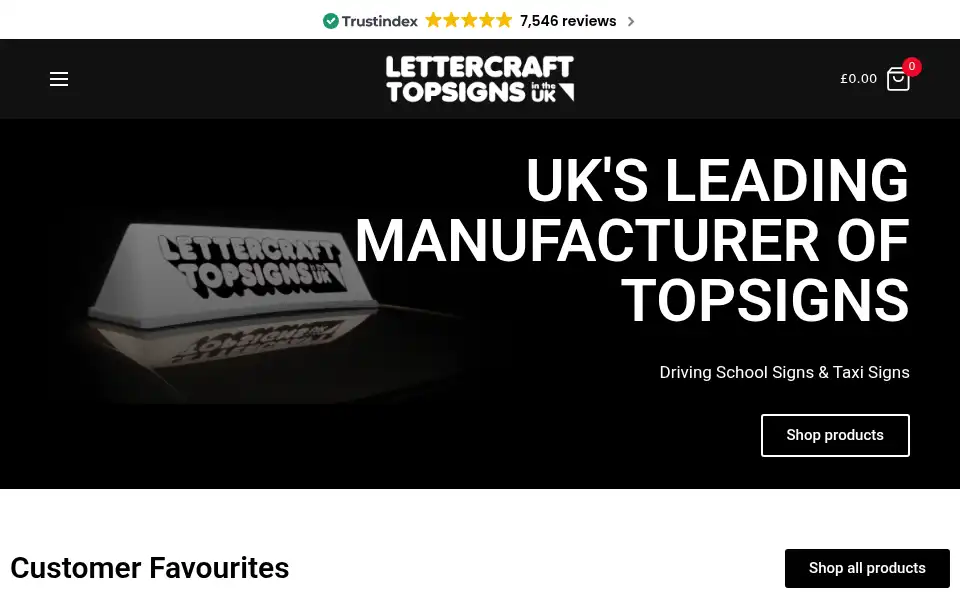 Screenshot of lettercrafttopsignsuk.co.uk