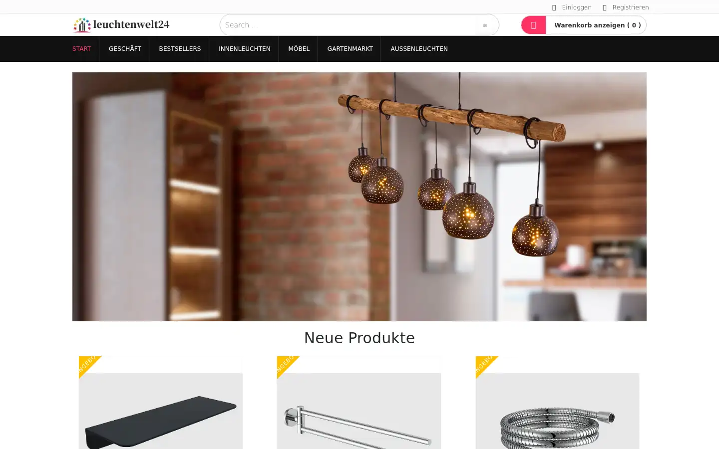 Screenshot of leuchtenwelt24.com