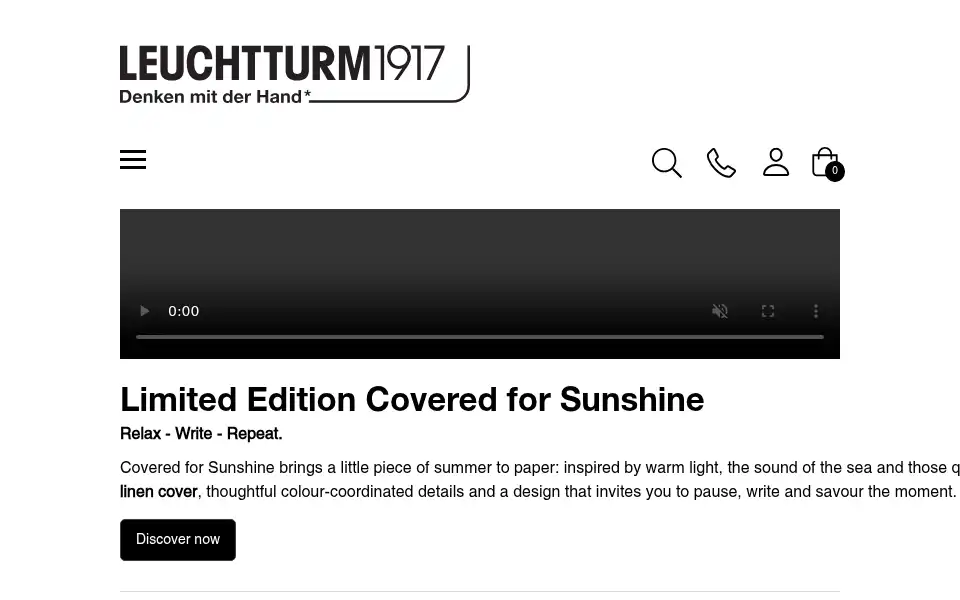 Screenshot of leuchtturm1917.co.uk