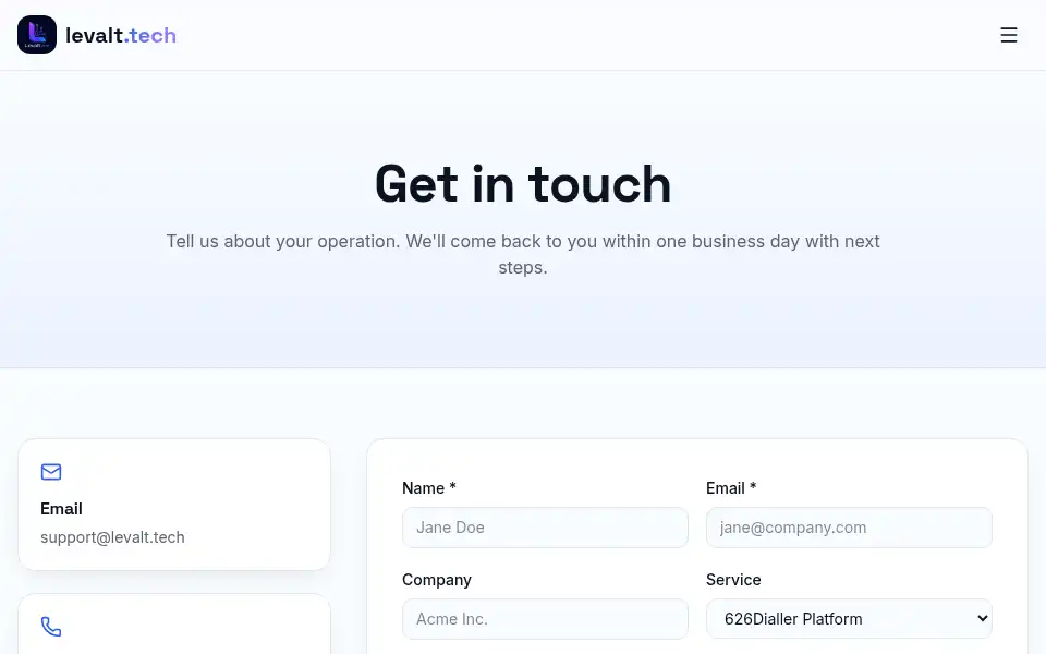 Screenshot of levalt.tech