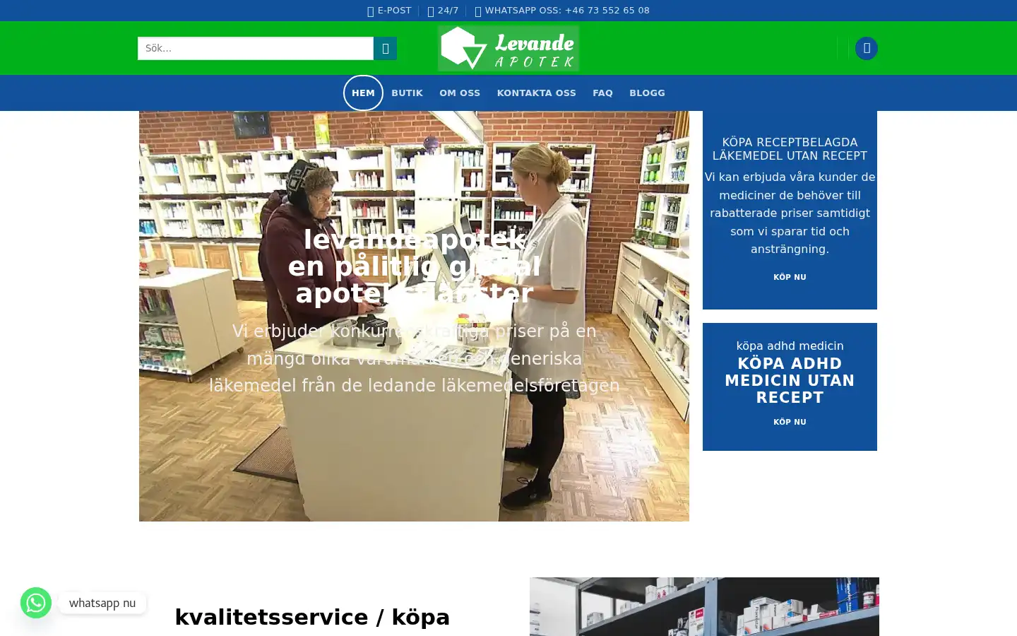 Screenshot of levandeapotek.com