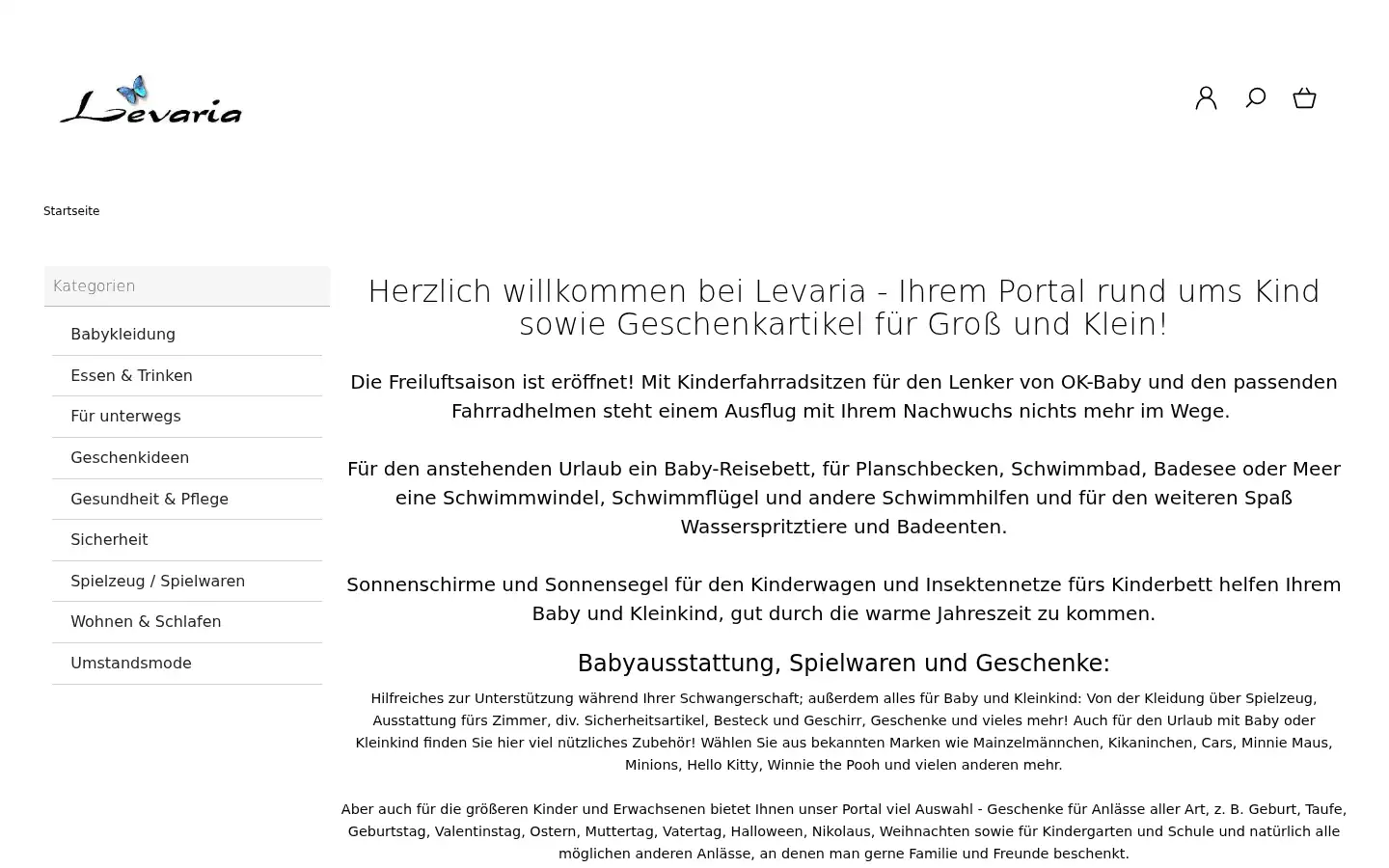 Screenshot of levaria.de
