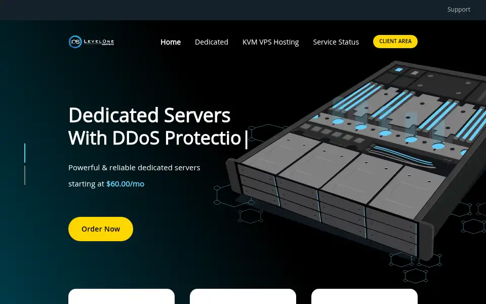 Screenshot of leveloneservers.com