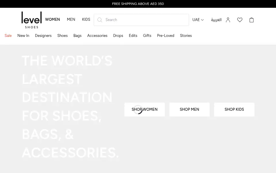 Screenshot of levelshoes.com