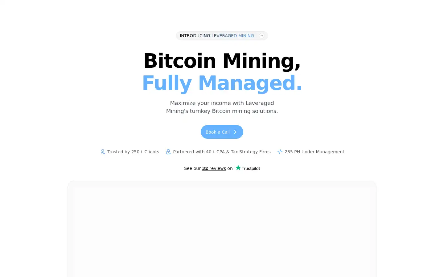 Screenshot of leveragedmining.com