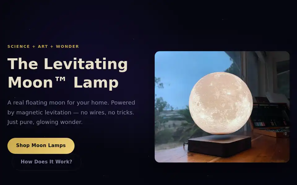 Screenshot of levitatingmoon.com