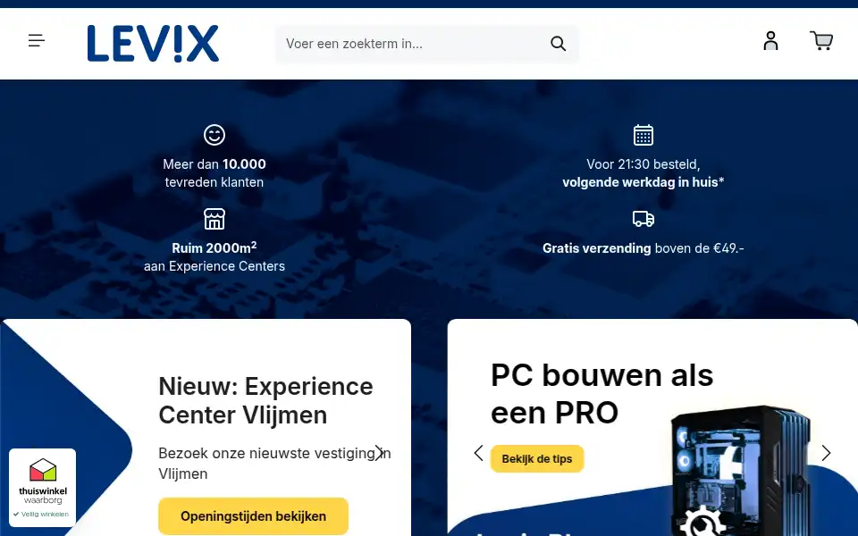 Screenshot of levix.nl