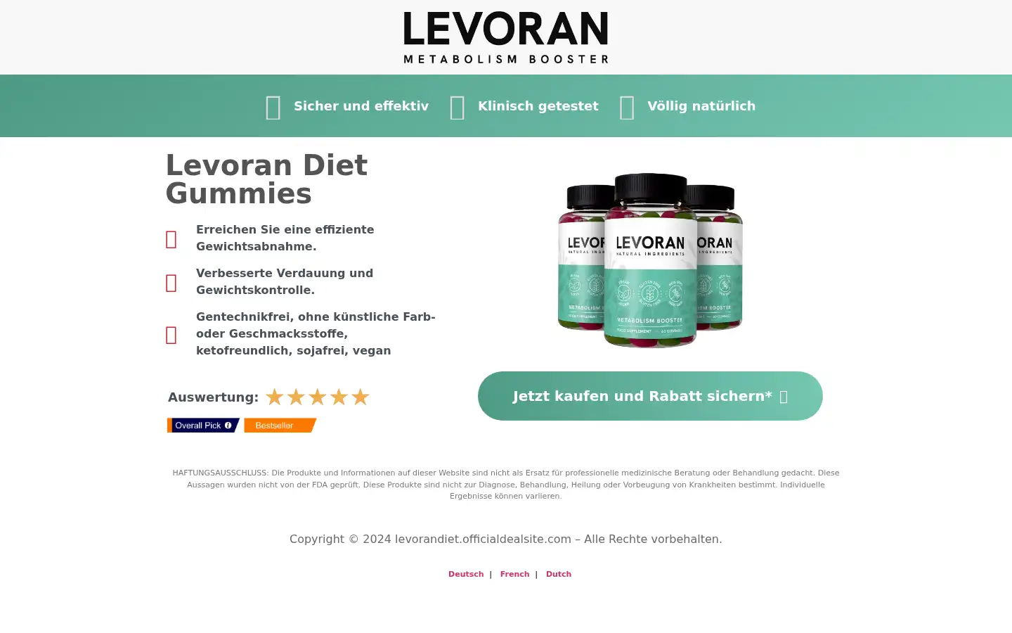 Screenshot of levorandiet.topgeniunereviews.com