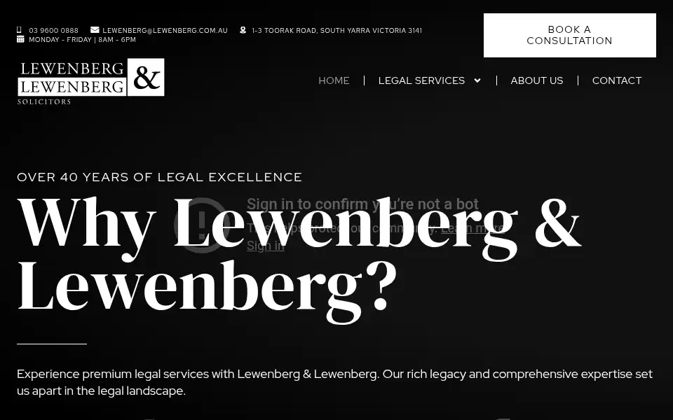 Screenshot of lewenberg.com.au