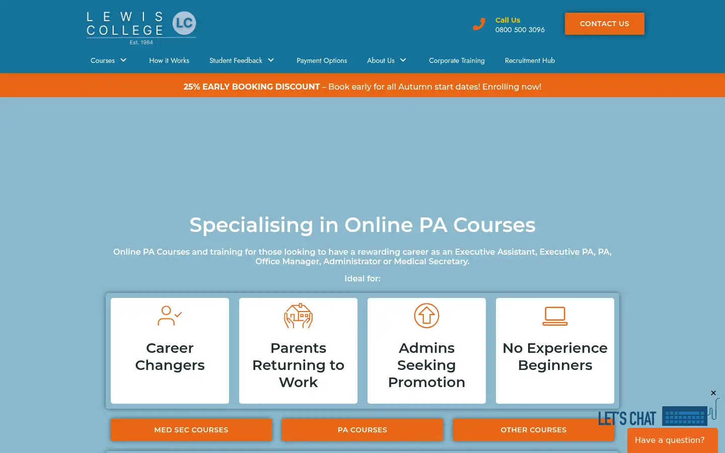 Screenshot of lewiscollege.co.uk