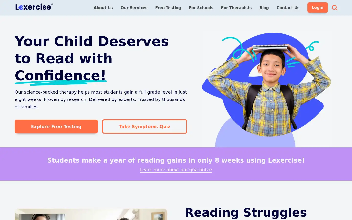 Screenshot of lexercise.com