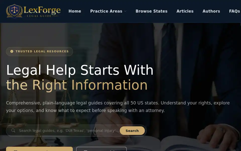 Screenshot of lexforgelegal.com