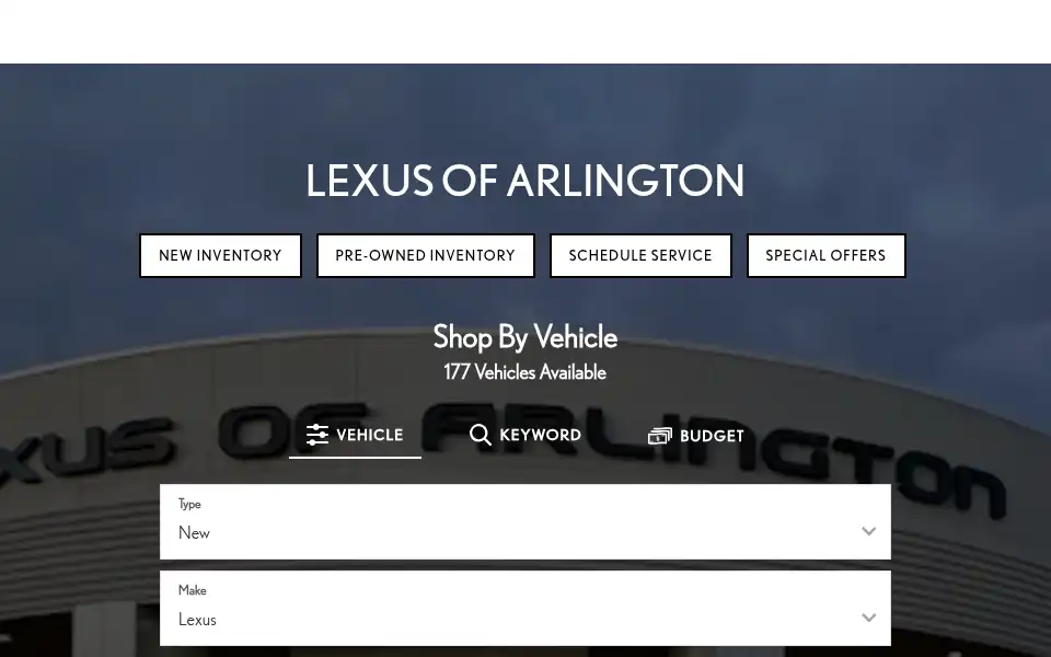 Screenshot of lexusofarlington.com