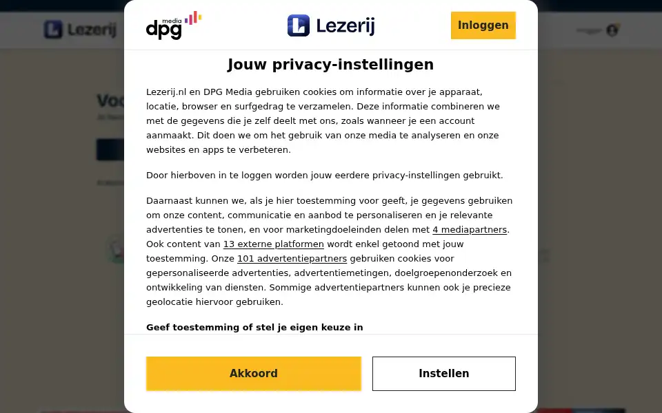 Screenshot of lezerij.nl