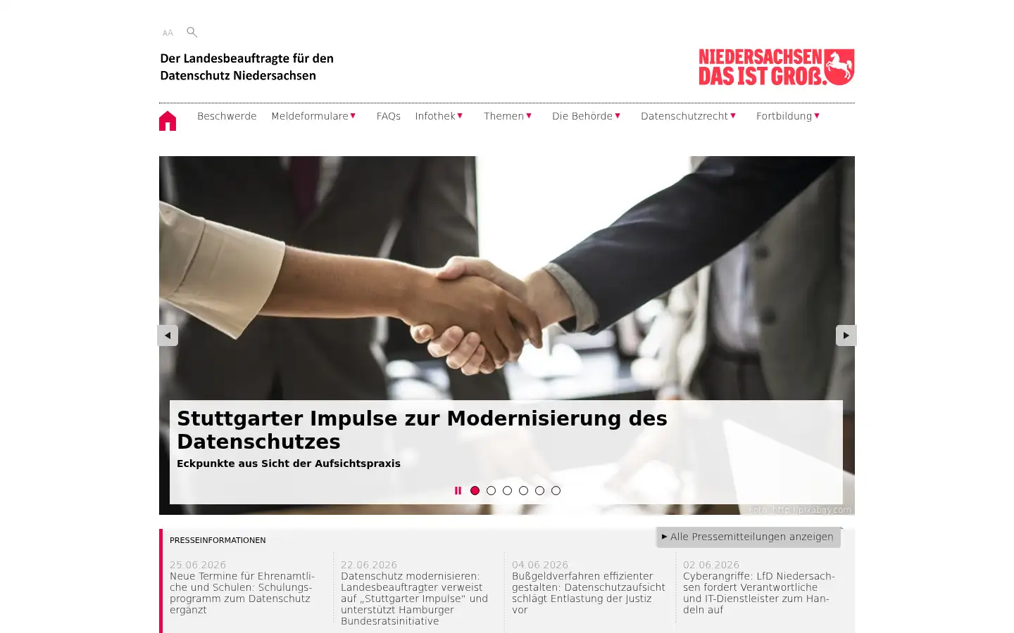 Screenshot of lfd.niedersachsen.de