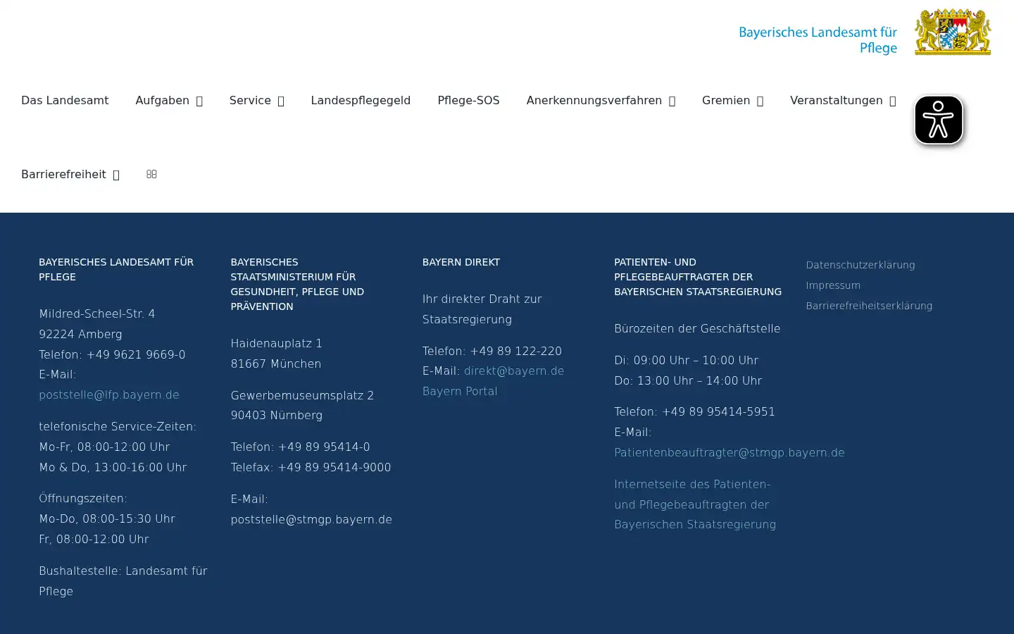 Screenshot of lfp.bayern.de