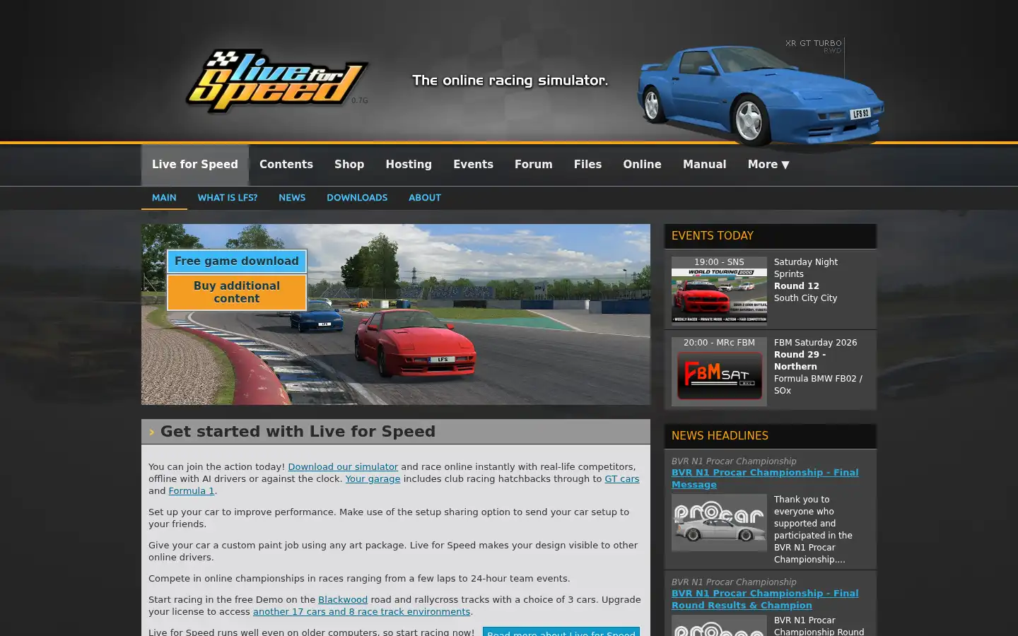 Screenshot of lfs.net