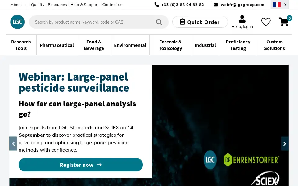 Screenshot of lgcstandards.com