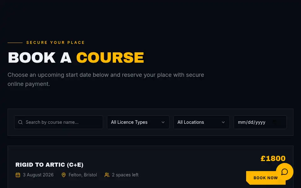 Screenshot of lgvtrainingbristol.com