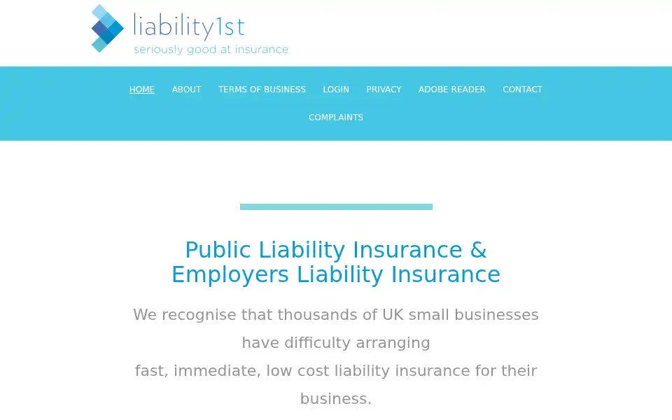 Screenshot of liability1st.co.uk