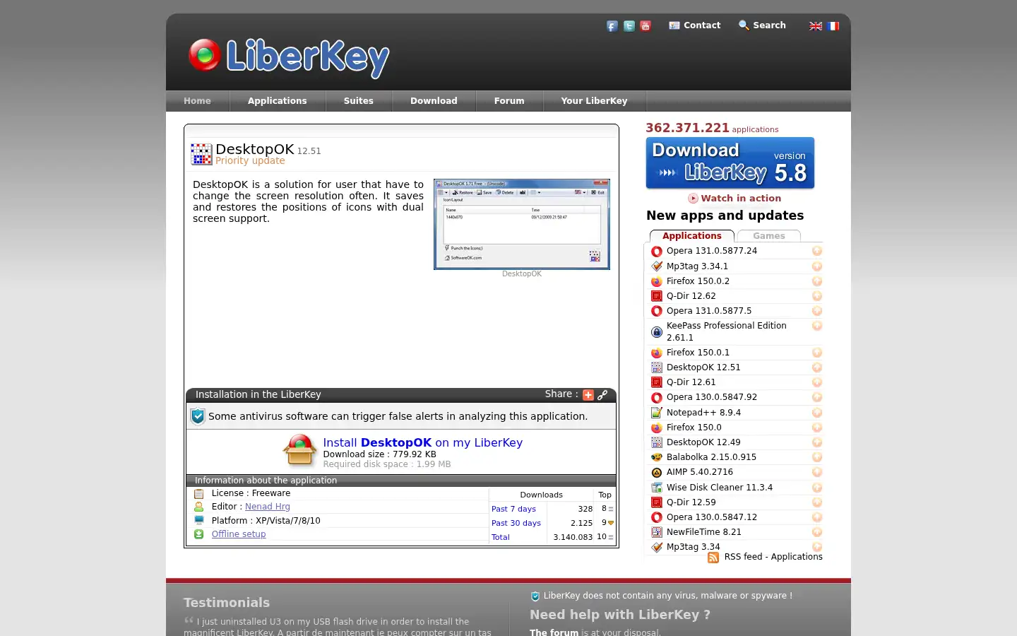 Screenshot of liberkey.com