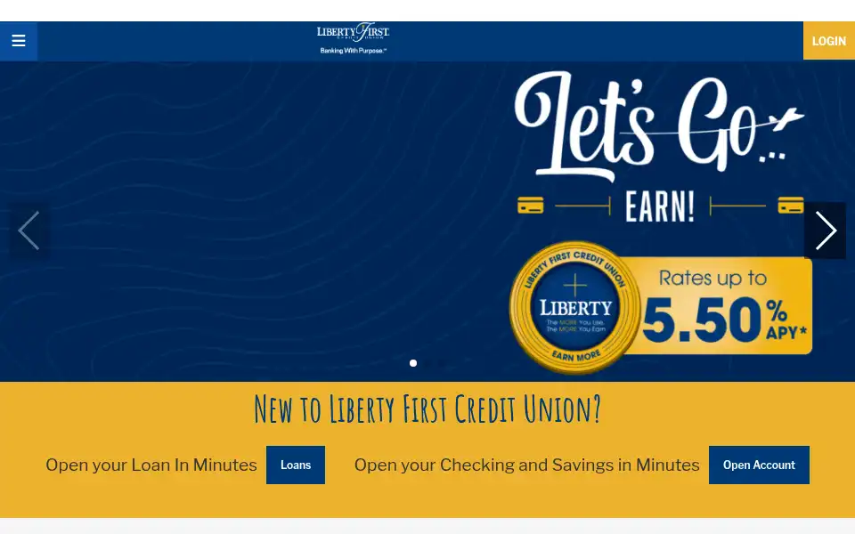 Screenshot of libertyfirstcu.com