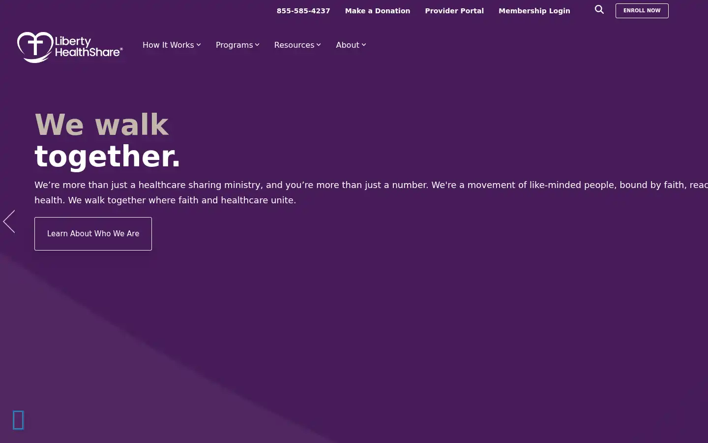 Screenshot of libertyhealthshare.org