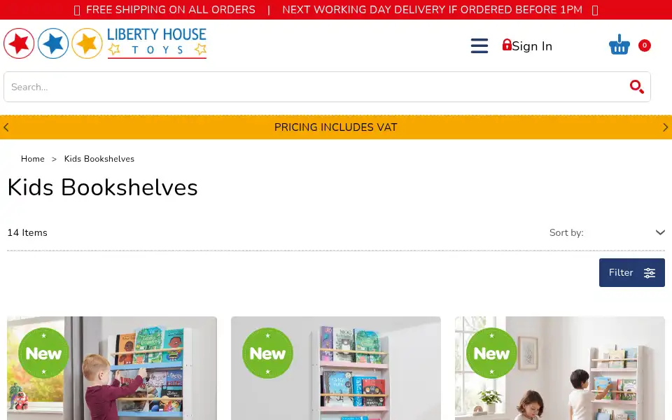Screenshot of libertyhousetoys.com